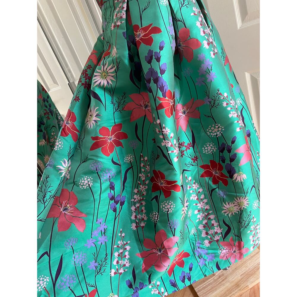 Eliza J Green Floral Spaghetti Strap Fit & Flare Dress - Picture 5 of 16